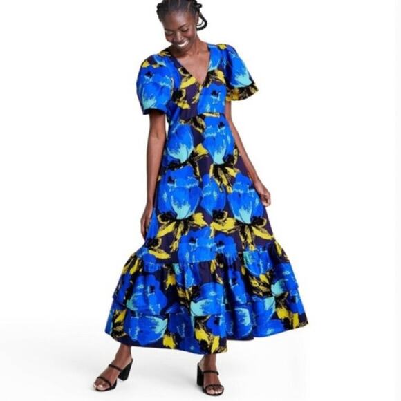 Christopher John Rogers Dresses & Skirts - Christopher John Rogers for Target Blue Maxi Dress Size 2 Eclectic Artsy